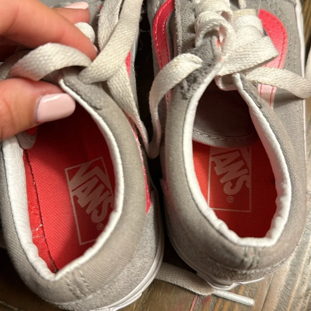 Little girls gray and pink vans